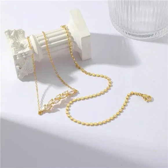 Anklets for Women 14K Real Gold Silver Plated Ankle Bracelets Trendy - Picture 4 of 6